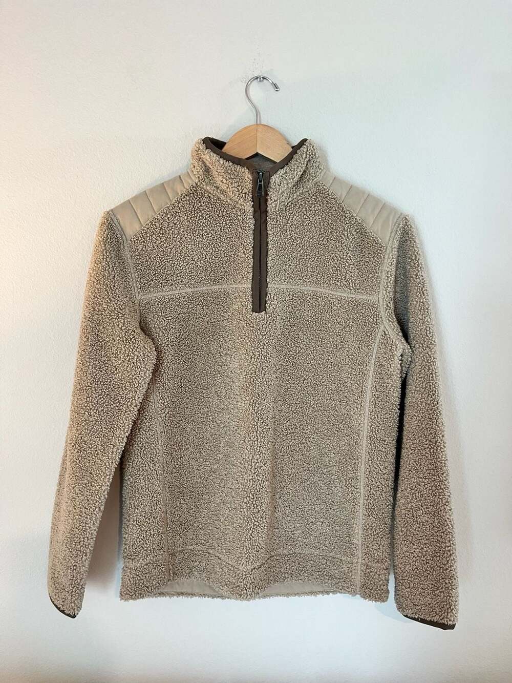 Vineyard Vines, Sherpa Quarter Zip, Preppy Outdoors, Fall, Brown, Unisex XS